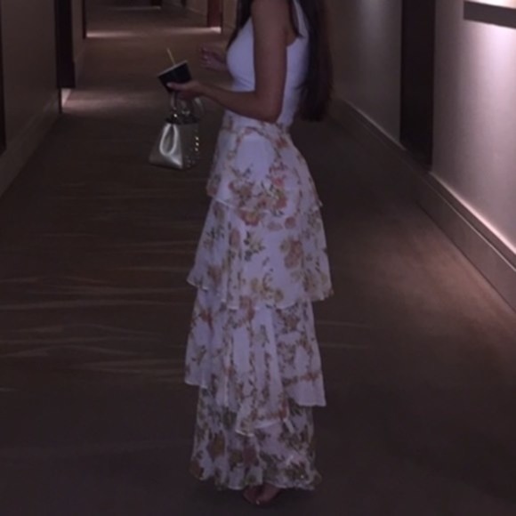 Zara Maxi Floral Ruffle Skirt NWT - Picture 4 of 5